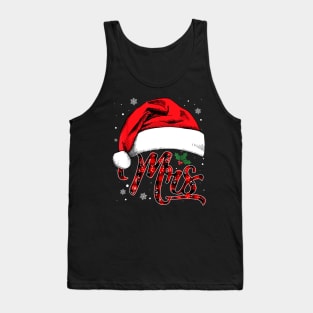 Mrs And Mr Santa Hat Christmas Couples Matching Pajamas Xmas Tank Top